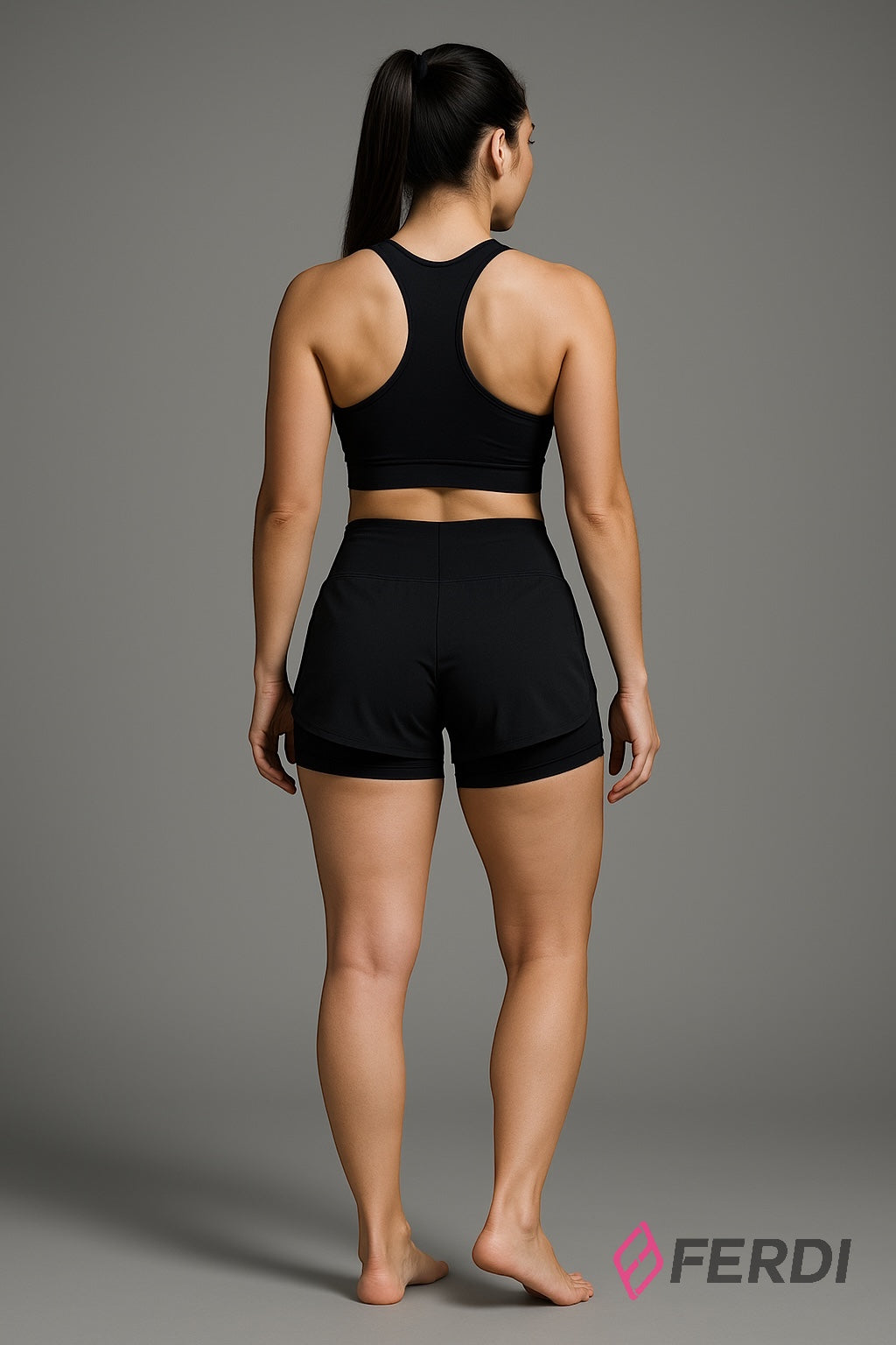 Short Deportivo Doble Capa para Mujer – Negro