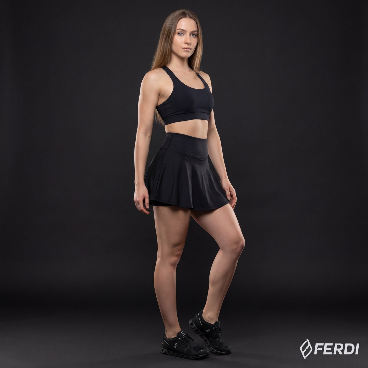 Falda Short Deportiva Mujer – Cintura Alta y Bolsas Internas