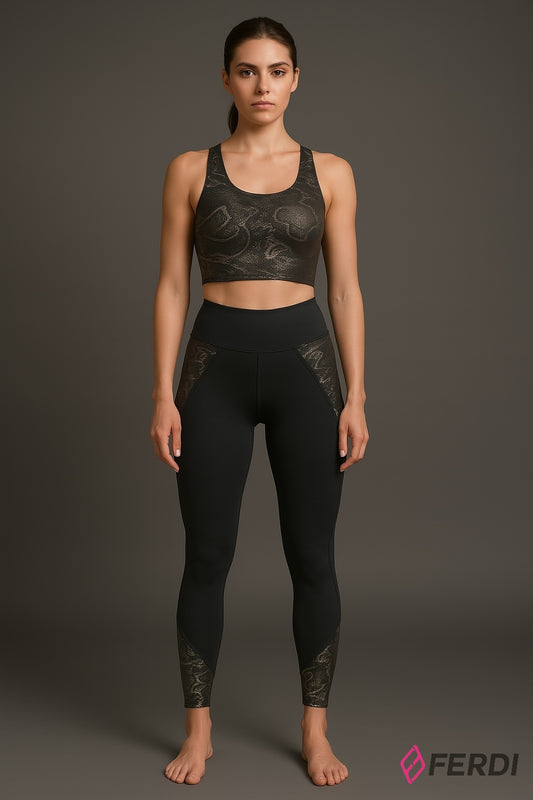Set Deportivo para Dama – Blusa Crop Deportiva y Leggings de Compresión