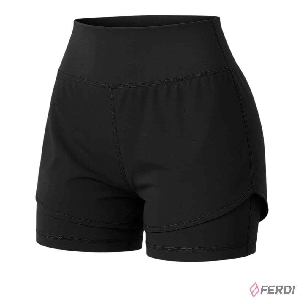 Short Deportivo Doble Capa para Mujer – Negro