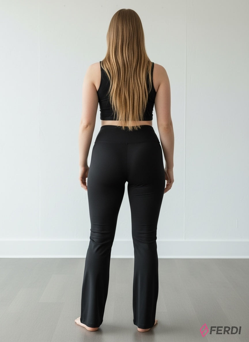 SET Esencial Elevate™: Top Crop y Pantalón Acampanado de Alto Rendimiento para la Mujer Moderna