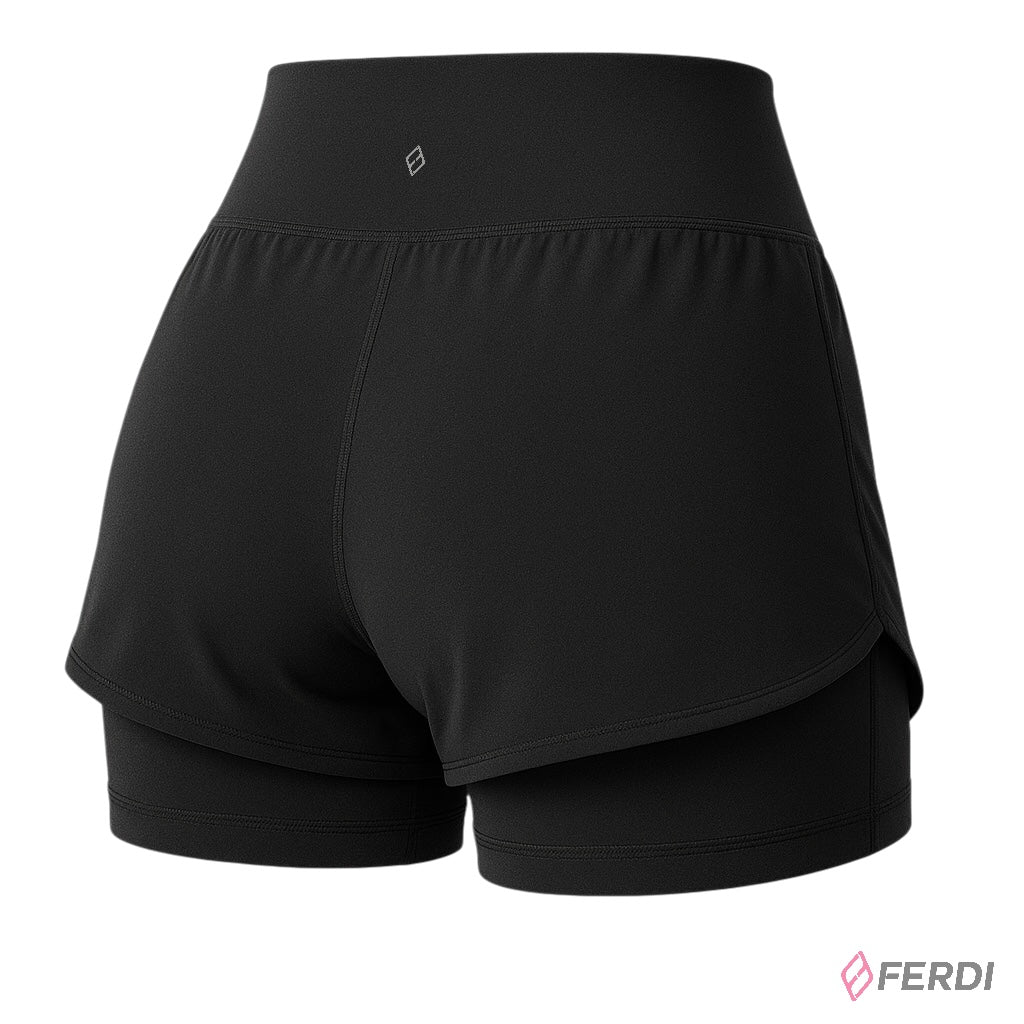 Short Deportivo Doble Capa para Mujer – Negro