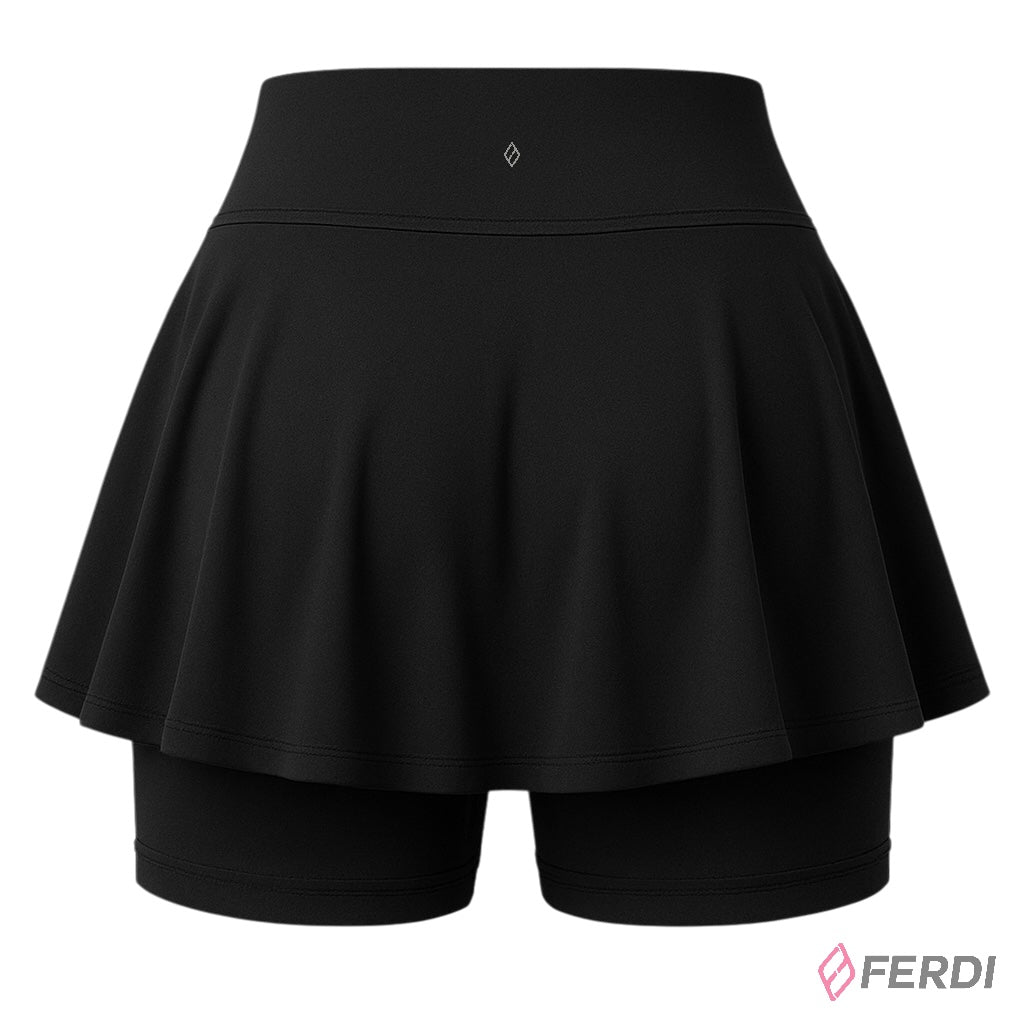 Falda Short Deportiva Mujer – Cintura Alta y Bolsas Internas
