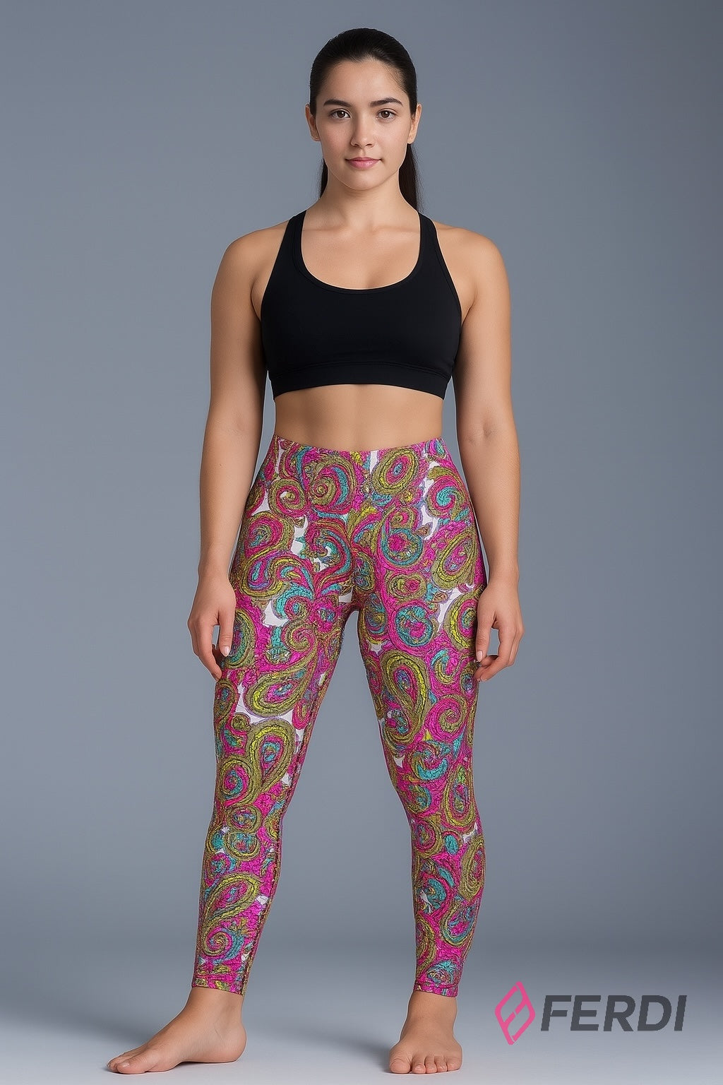 Leggins Impresion Digital Paisley Vibrante