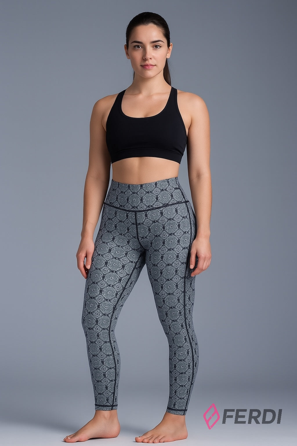 Leggins Impresion Digital Gray Mandala