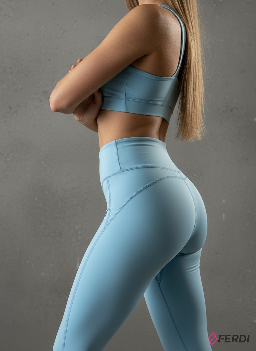 SET Deportivo "Cielo Sereno" | Top Nudo y Leggings de Alto Rendimiento